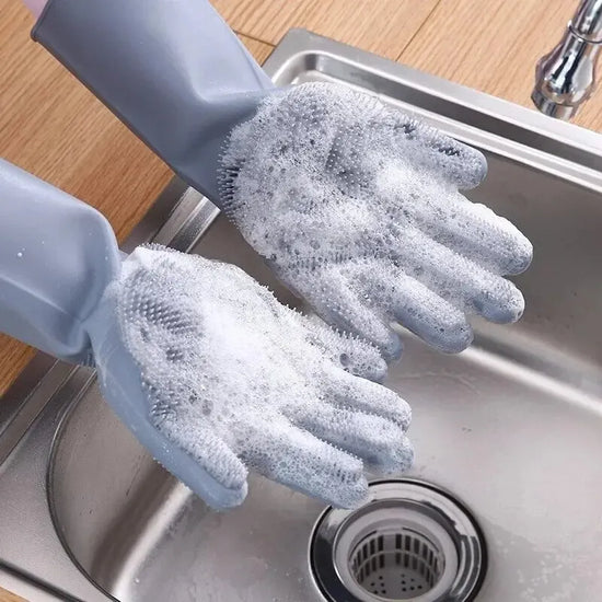 Silicone Dishwashing Scrub Gloves – Heat Resistant
